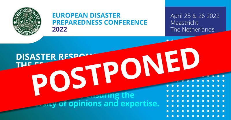 We would like to inform you that, for reasons of solidarity but also because we are committing our resources to provide assistance, we are moving the conference from April to a later date this year. 
linkedin.com/company/832836…

#disastermanagement #conference #EDPC22 #Ukraine