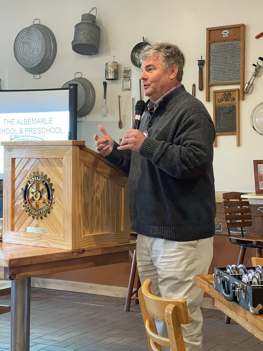 OAHolleyEDU's tweet photo. Retired #NERESA Superintendent Melvin Hawkins presenting on Albremale School at our @Rotary morning meeting! https://t.co/EACMc31FxL