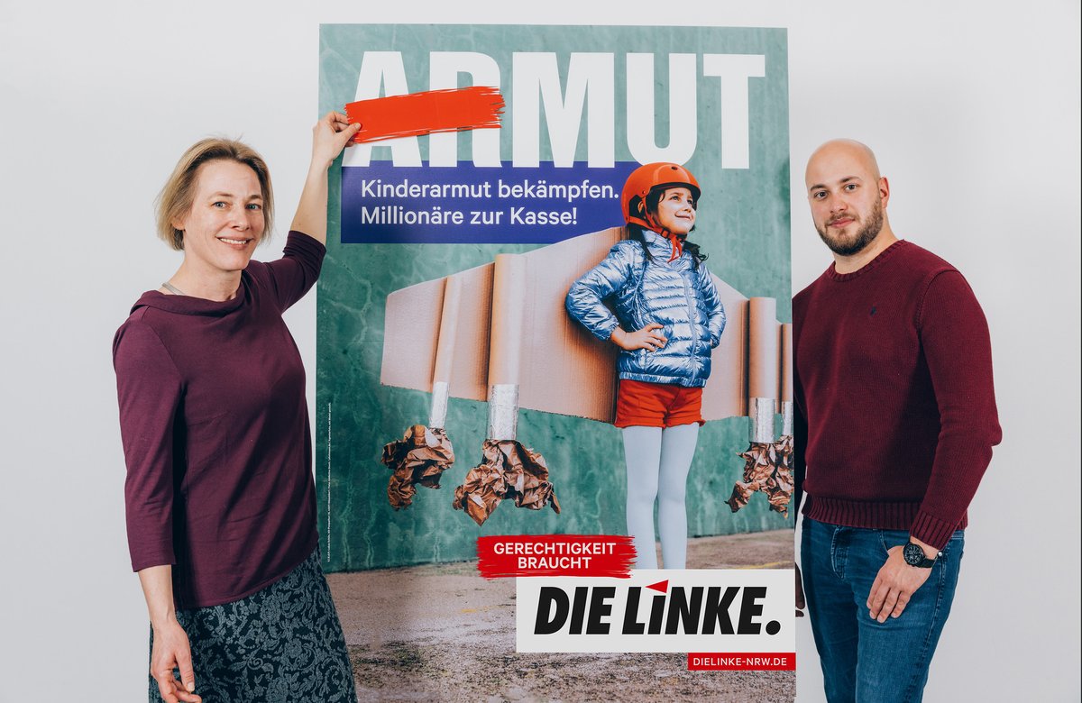 "Alle reden von Zukunft, wir reden von Gerechtigkeit im Hier und Jetzt. Wir sprechen von Kinderarmut und von Bildungsgerechtigkeit. Im reichen NRW, in dem fast jedes fünfte Kind in Armut aufwächst, wollen wir dafür sorgen, dass alle Kinder ein gute Zukunft haben" <a href="/Carosowhat/">Carolin Butterwegge</a>