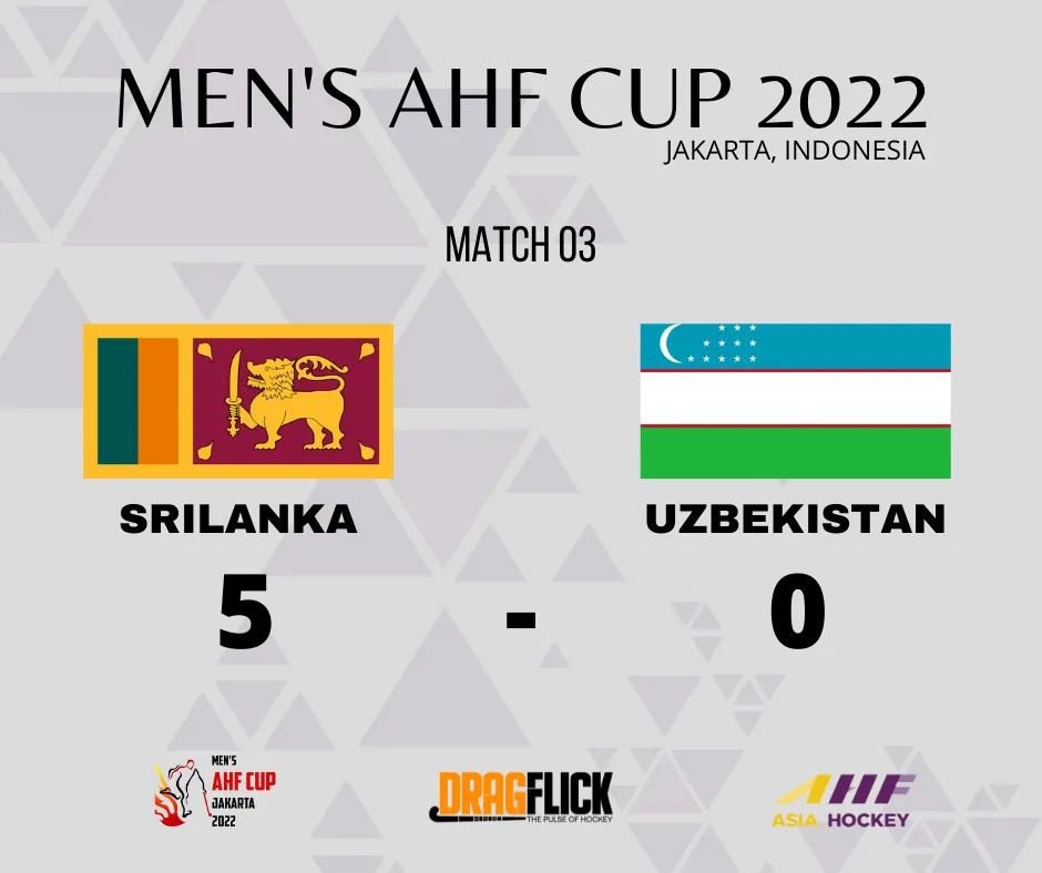 Chaththa_R's tweet photo. Sri Lanka starts the AHF Cup 2022 with a winning note 🔥 

MOTM 🏆 - Ishanka Jayasundara

#mensahfcup2022
#asiahockey
#SrilankaHockey
#UzebekistanHockey
#DragFlick 
#ChaththaNews https://t.co/xDYMA1e9Gr