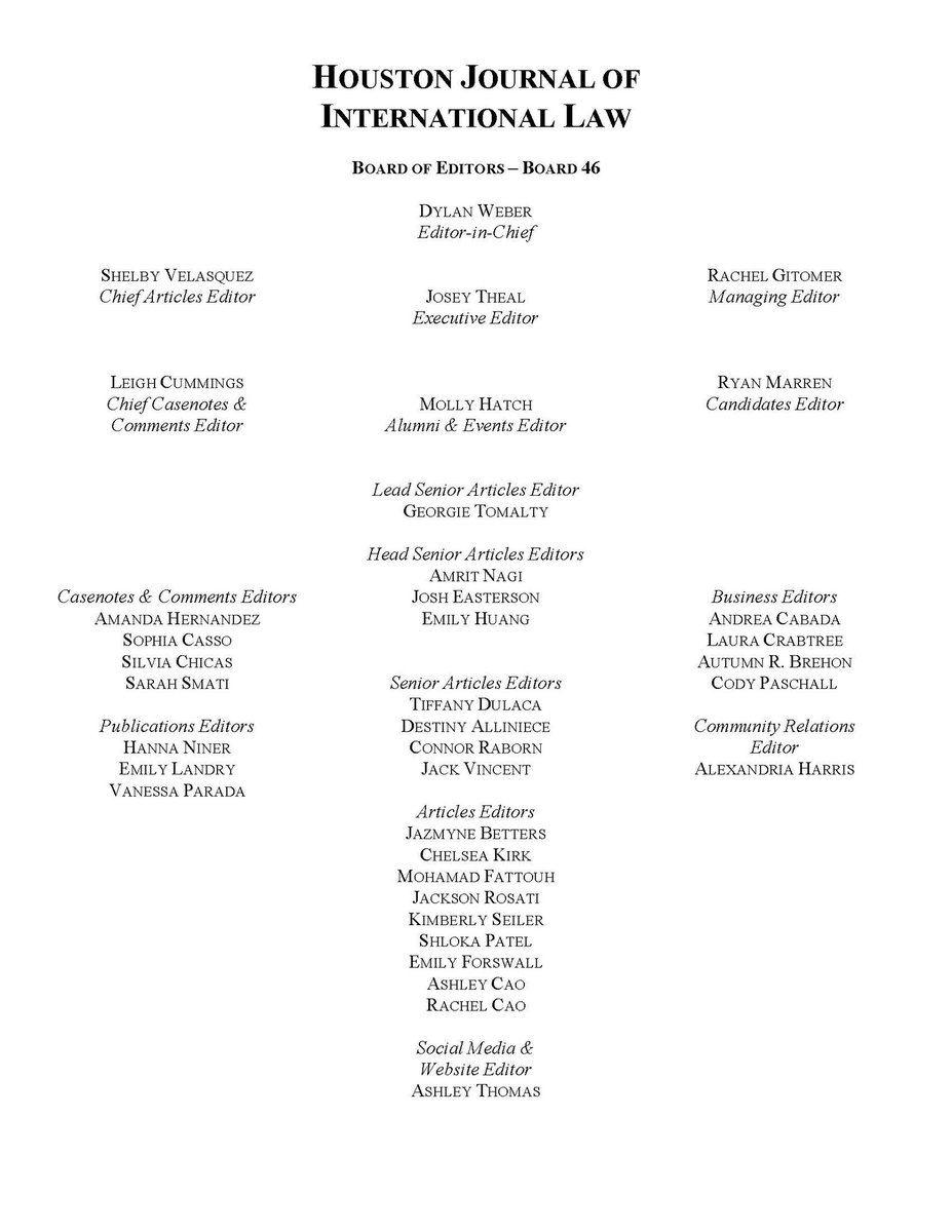 HJILuhlc's tweet photo. Congratulations to @hjiluhlc’s newly elected Board of Editors, Board 46! 

#lawjournal #uhlc @UHLAW https://t.co/xtaUrvUgwN