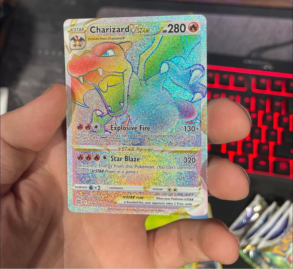 Isamepietro's tweet photo. We pulled it ! #RainbowCharizard #BrilliantStars #TCGWorld #PokemonGO #PokemonTCG https://t.co/Qtg3fM6Jp1