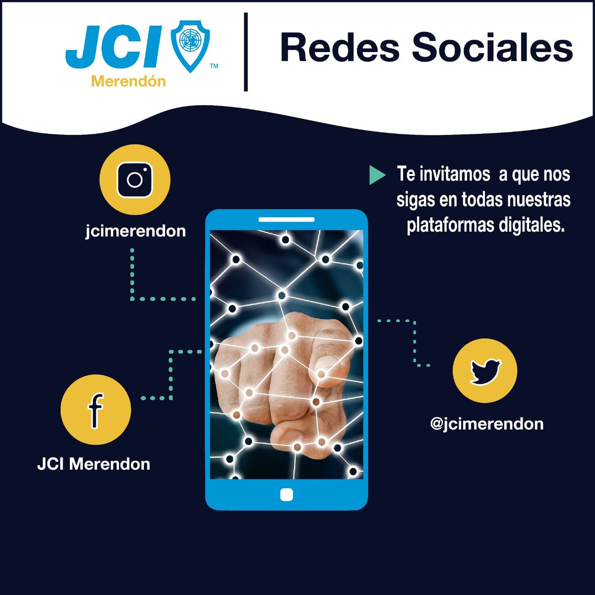 Te invitamos a que nos sigas en todas nuestras redes sociales.
Conectate con nosotros y no te pierdas de nuestras actividades y proyectos!
Sé parte de la mayor red de jóvenes voluntarios activos 😉.
#Wearethechange #JCIHonduras #JCI #LiderarEsNuestroDeber #LeadingIsOurDuty