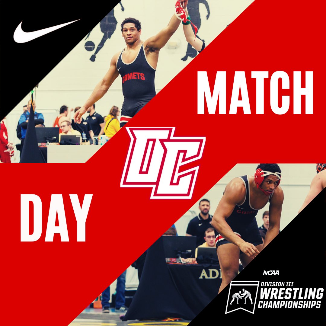 UOlivetMWR's tweet photo. TIME TO GO TO WORK!! Today marks the first day of matches at the NCAA DIII Championships in Cedar Rapids, Iowa and Donovan King is hitting the mat! #OWCpride #d3championships https://t.co/d1CxnnwsFe