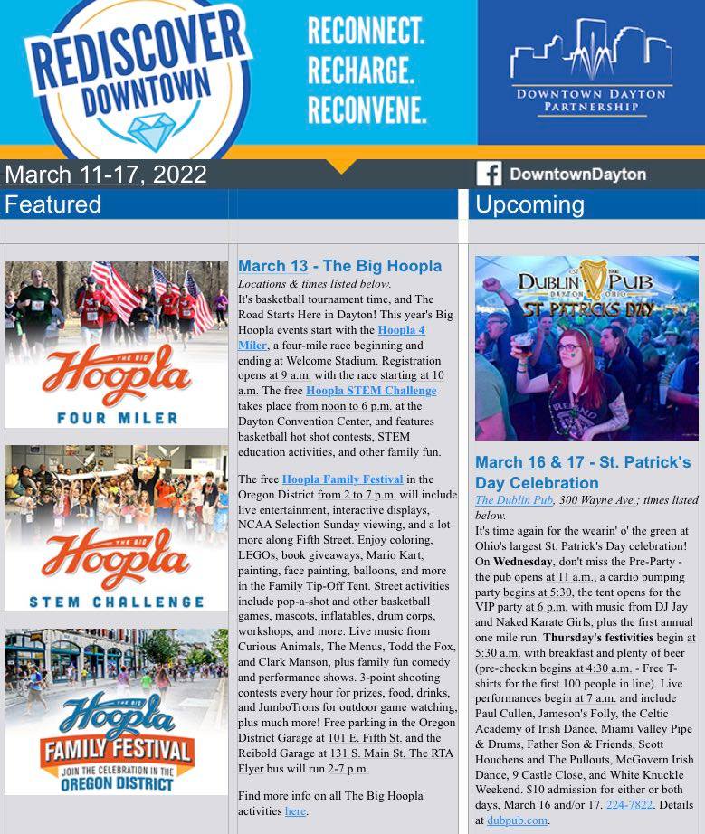 There's a lot going on this weekend in downtown Dayton!

Check out our events calendar or get our weekly e-vents newsletter sent straight to your inbox!

You can sign up now at downtowndayton.org/events-calenda…