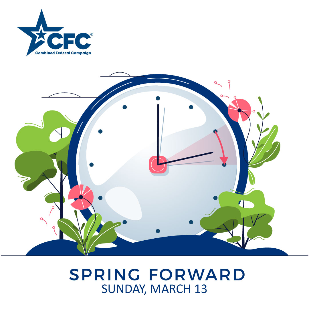 Don’t forget to SPRING FORWARD! Set your clocks AHEAD one hour this Sunday and enjoy an extra hour of sunshine! #GiveCFC