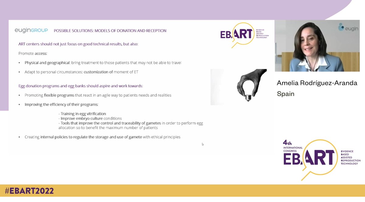 eugin_en's tweet photo. “We must push for models of #eggdonation that promote efficiency and accessibility” stresses @ameliararanda in his presentation 🎙️#EBART2022 https://t.co/DDogBPiIuy