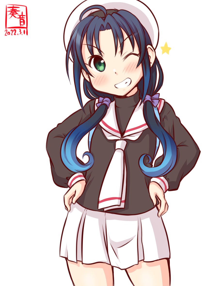 涼風(艦これ) 「「あたいの出番かい!?」

#艦これ版深夜の真剣お絵描き60分一本勝負
#艦これ」|奏音＠ダブルおさげ推進委員会のイラスト