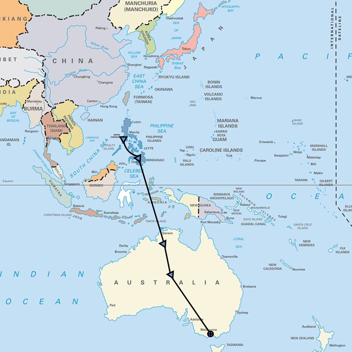 March 11, 1942: MacArthur and his family escape Corregidor aboard PT-41. Six days later he and his family reach the safety of Australia.