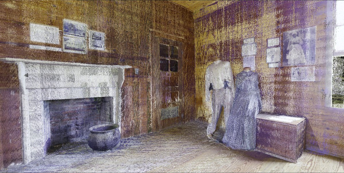 ncptt's tweet photo. Check out these #3DModel from the laser scans we took this week from Redcliffe Plantation State Historic Park @SC_State_Parks and Seibel House and Gardens @HistColumbia! Head over to our #Facebook page to read our document team's blog! #3dmodeling #slavecabins #fieldfridays https://t.co/kqHs9r8pxj
