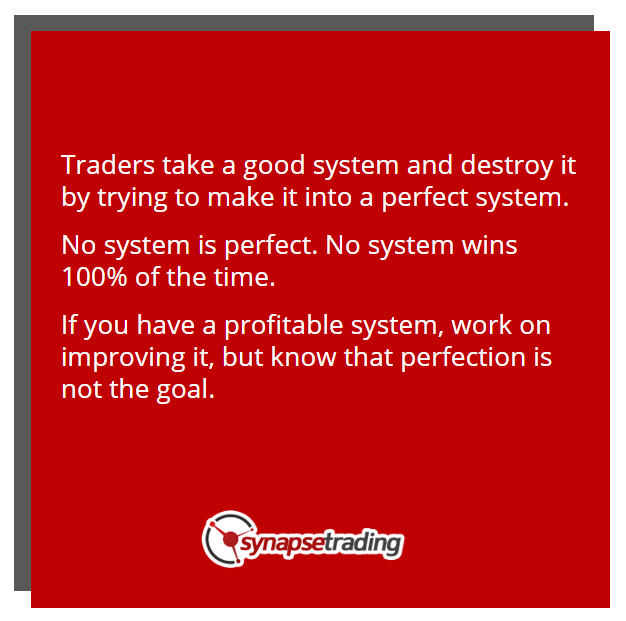 SynapseTrading's tweet image. There is no holy grail in trading.

New traders try to find the #perfectsystem by changing to a new system every time their existing system gives them a losing trade. #trading