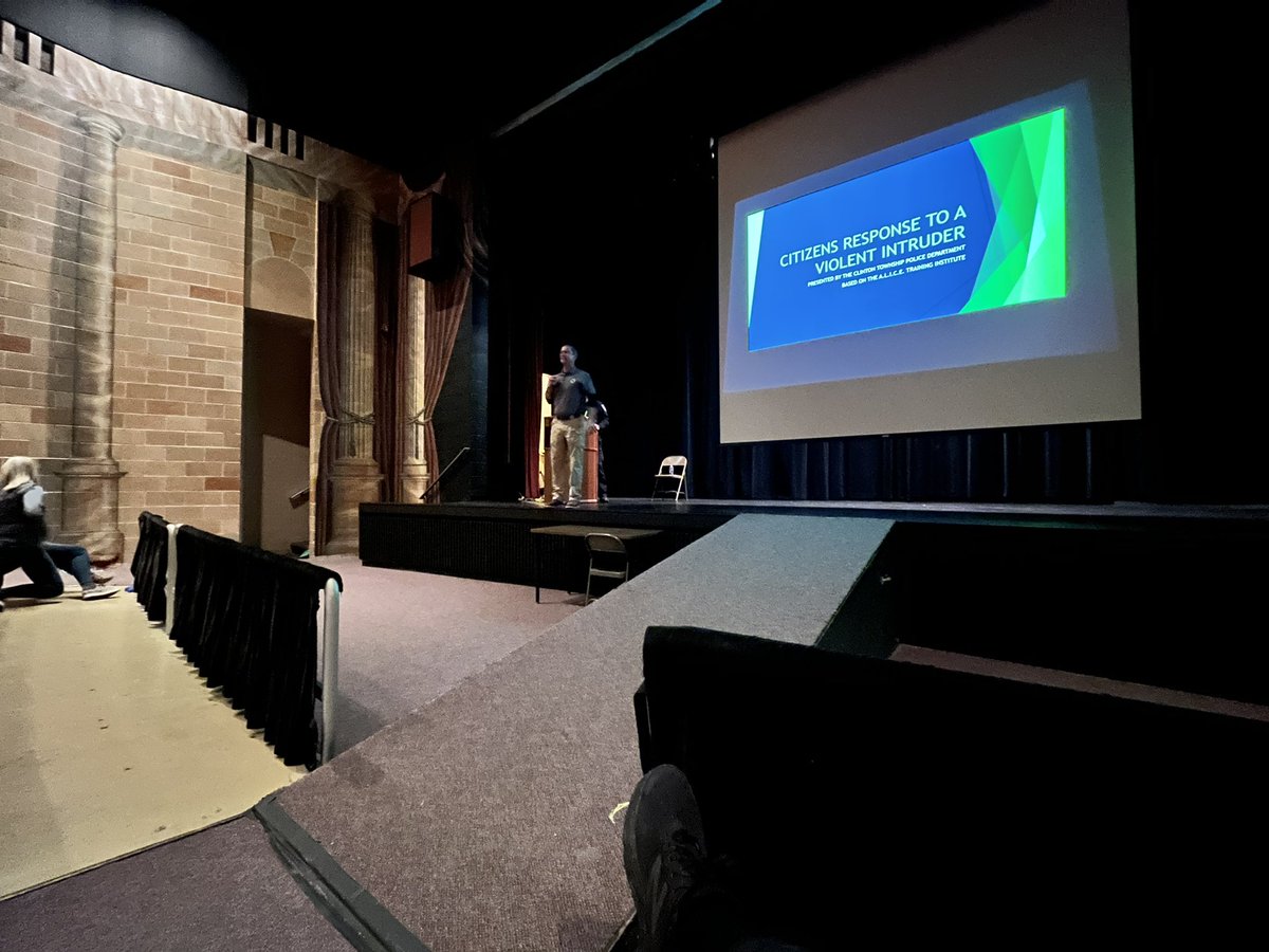 clintondalesch's tweet photo. Today, for the first time in Clintondale history, employees are going through a district-wide ALICE training to respond to a violent intruder situation. Thank you to the @ClintonTwpMI police department. #dragonfamily #clintondalecares https://t.co/hTNAPmkEoo