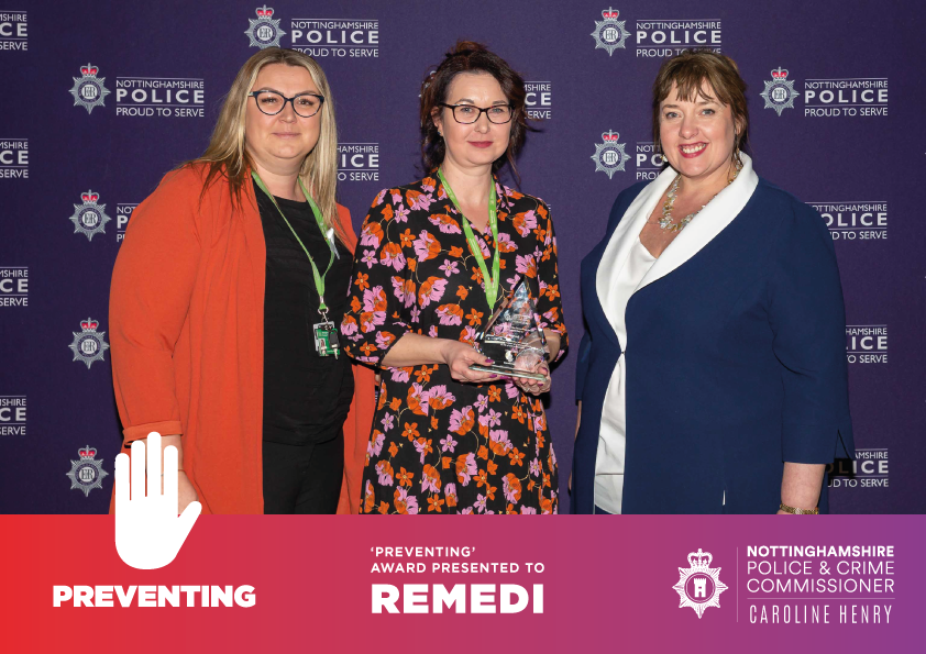 Earlier this week, the Commissioner was pleased to attend the <a href="/nottspolice/">Nottinghamshire Police</a> Bravery Awards, to pay tribute to our police officers who work hard to keep us all safe.

Congratulations to <a href="/RemediRj/">Remedi</a> who were presented with a Make Notts Safe award, in recognition of their vital work.
