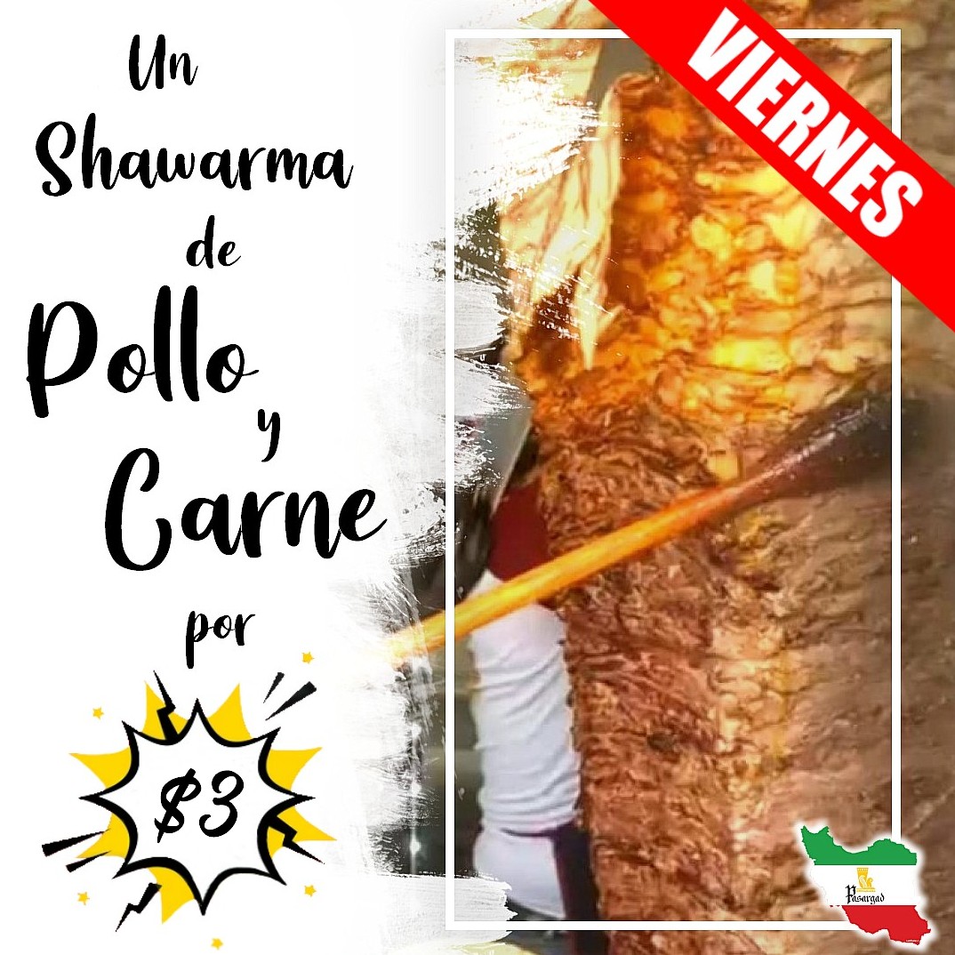 ¡Vente hoy viernes y disfruta del shawarma con pollo y carne por $3!

Ya sabes donde estamos y que tenemos delivery. Revisa nuestro perfil para más información.

¡Y NO TE LO PIERDAS!

#shawarma #pepito #choripan #chacao #caracas