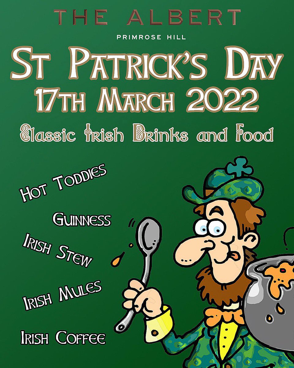 Saint Patrick’s Day is just around the corner, so to mark the occasion, we’ll be selling classic Irish drinks and food all day ☘️

Come down and join us! 🇮🇪 

#primrosehill #supportyourlocal #stpatricksday