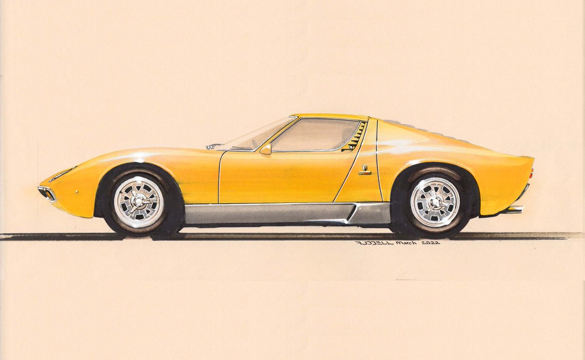 CliffRuddell's tweet photo. My Marcello Gandini trilogy is complete . . some of Gandini's wonderful early work!!
#artofruddell #Bertone #MarcelloGandini #CarDesign #MarkerRendering #LamborghiniMiura #AlfaRomeoCarabo #thewaythingswere #60sIcons https://t.co/X8FukJhJdZ