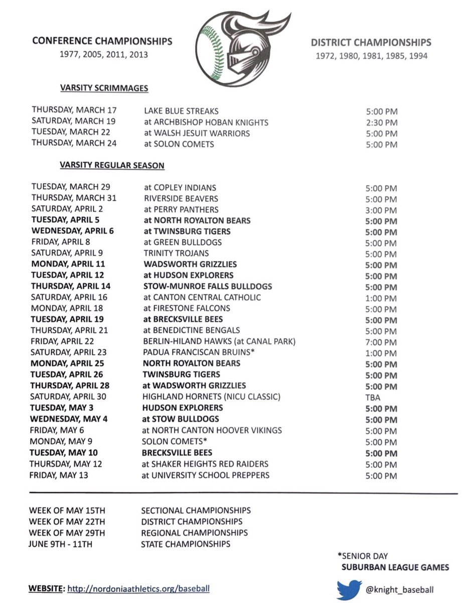 Nordonia Baseball tweet media