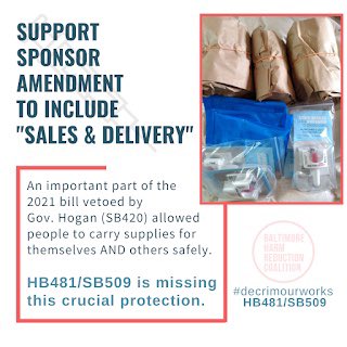 We have the chance to keep Marylanders who use drugs safe from criminalization. <a href="/GovLarryHogan/">Governor Larry Hogan</a> <a href="/SenBillFerg/">Bill Ferguson</a> What’s stopping you? Pass HB481/SB509 #decrimourworks <a href="/BmoreHRC/">Baltimore Harm Reduction Coalition</a>