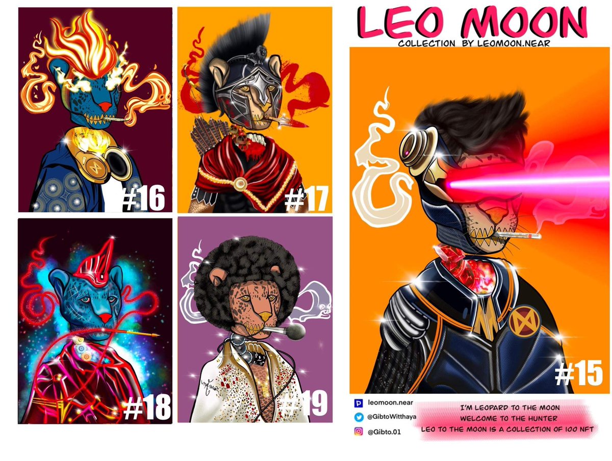 Gibto12's tweet photo. New drop. LEOmoon #15-#19 🐆🐆🐆🐆🐆
https://t.co/0sfy2MSSTE
@ParasHQ  #NFTTHAILAND #NFTCommumity #NFTthaiartist #NFTartist #nftcollector #nft #nftart  #paras #NEAR #ParasArtist #PARASnft #paras #parasfam #NEARProtocol
Join discord https://t.co/eUTgDCi25e https://t.co/gEvs9PIQZ0