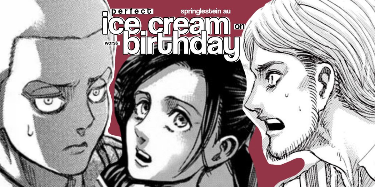 atsumussi's tweet photo. PERFECT ICE CREAM 
ON WORST BIRTHDAY. 
—  springlestein au

day 1 : flowers/ice cream, birthday, our first; a submission for #AOTFluffWeek2022 https://t.co/DQcTIdycue