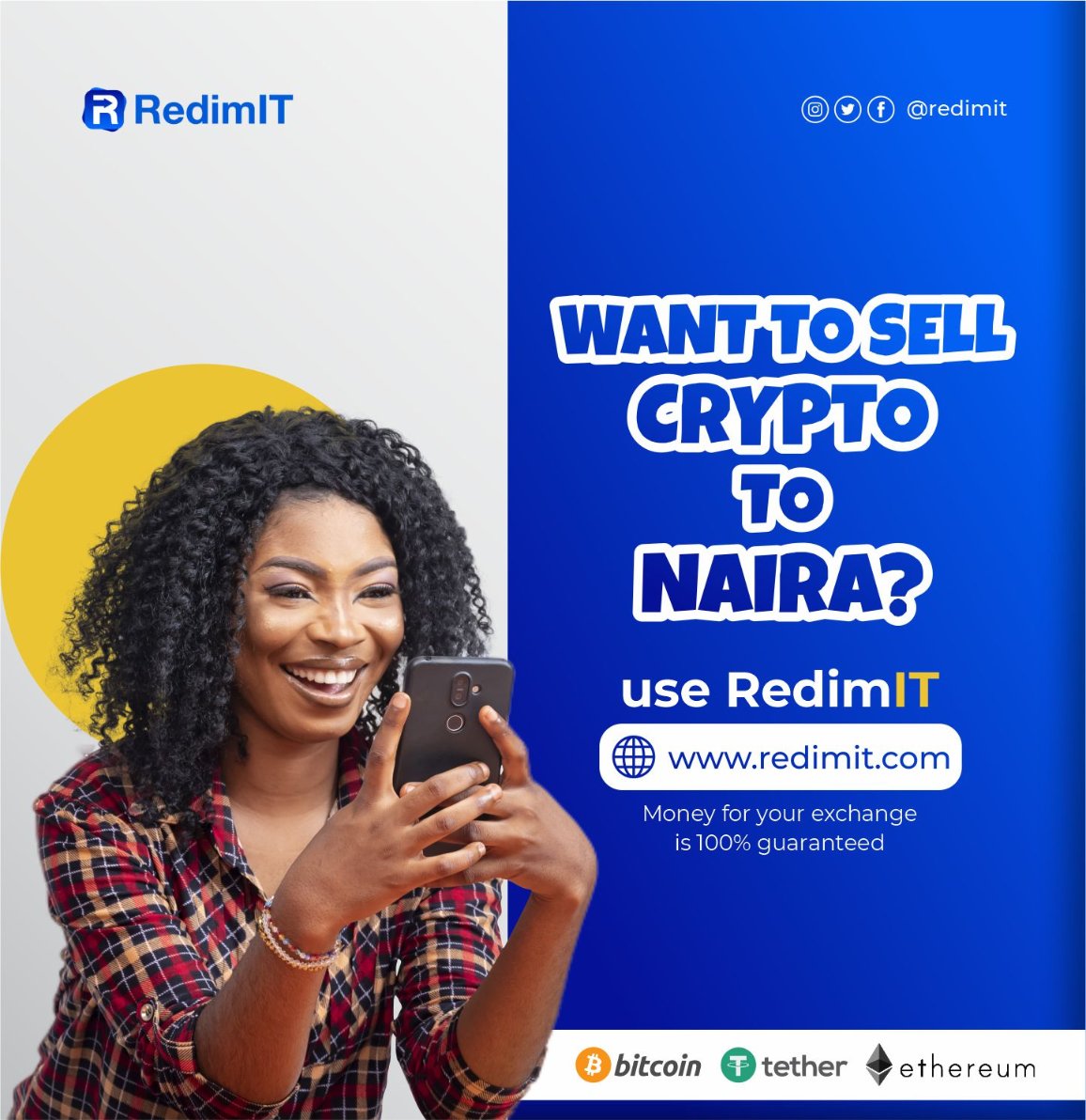 RedimitNG's tweet photo. You know we will always give you the best of everything and right now. #RedimITNG is the surest plug 🔌 to trade your #BTC.
It's fast, Reliable and at Zero service charge 💯.
Nor talk say we nor show you road.
#redimitng #bitcoinexchanger #ethereum #bitcoinprice https://t.co/tFbt4nkbaU