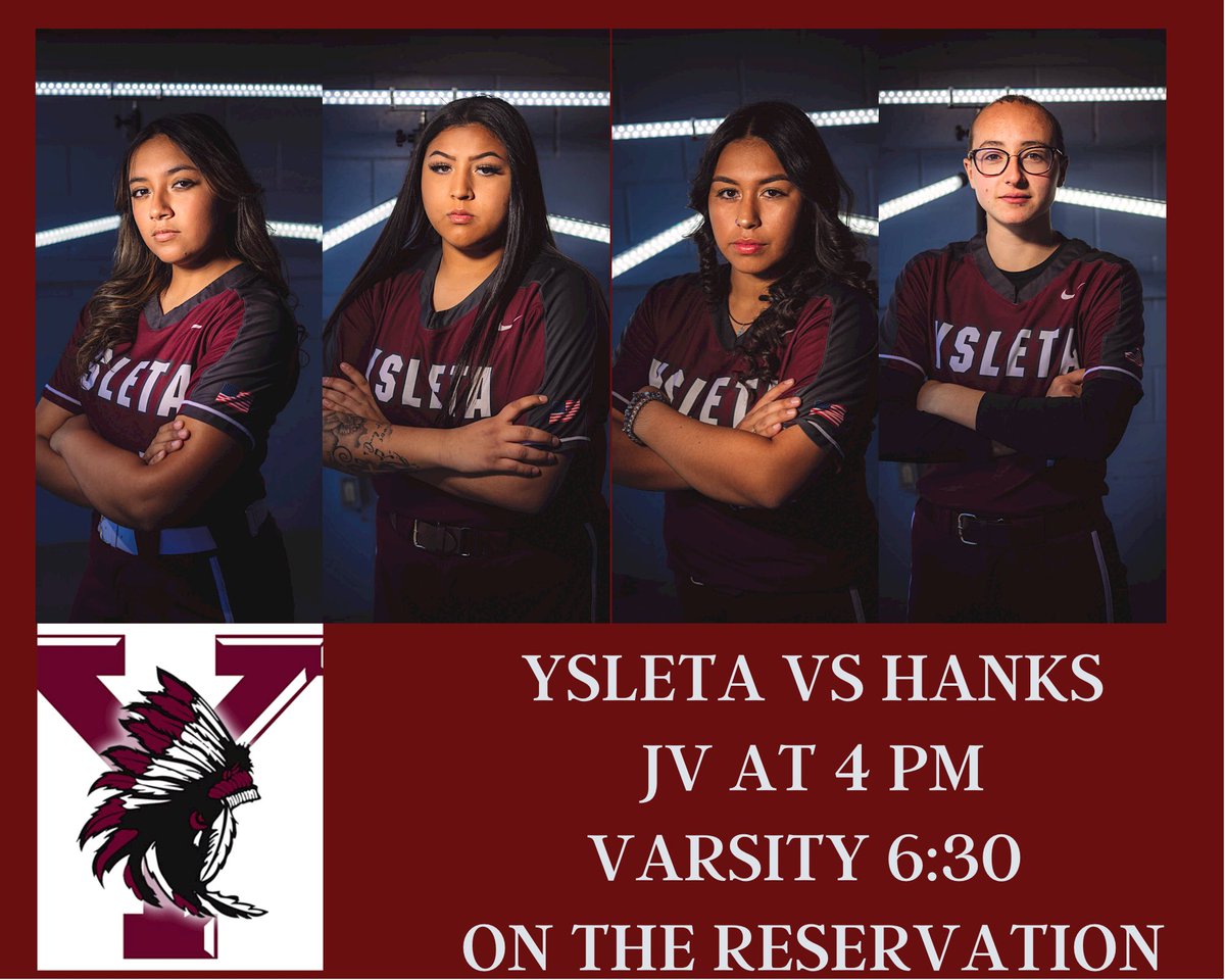 Come support your Lady Indians tonight as we take on Hanks Knights. <a href="/YsletaHS/">Ysleta HS</a> <a href="/YsletaSports/">Ysleta HS Athletics</a> <a href="/EPSports915/">Borderland Sports</a> <a href="/EPFastpitch915/">ElPasoFastpitchSoftballCommunity</a> <a href="/YsletaHSIndians/">Ysleta High School Indians</a>
