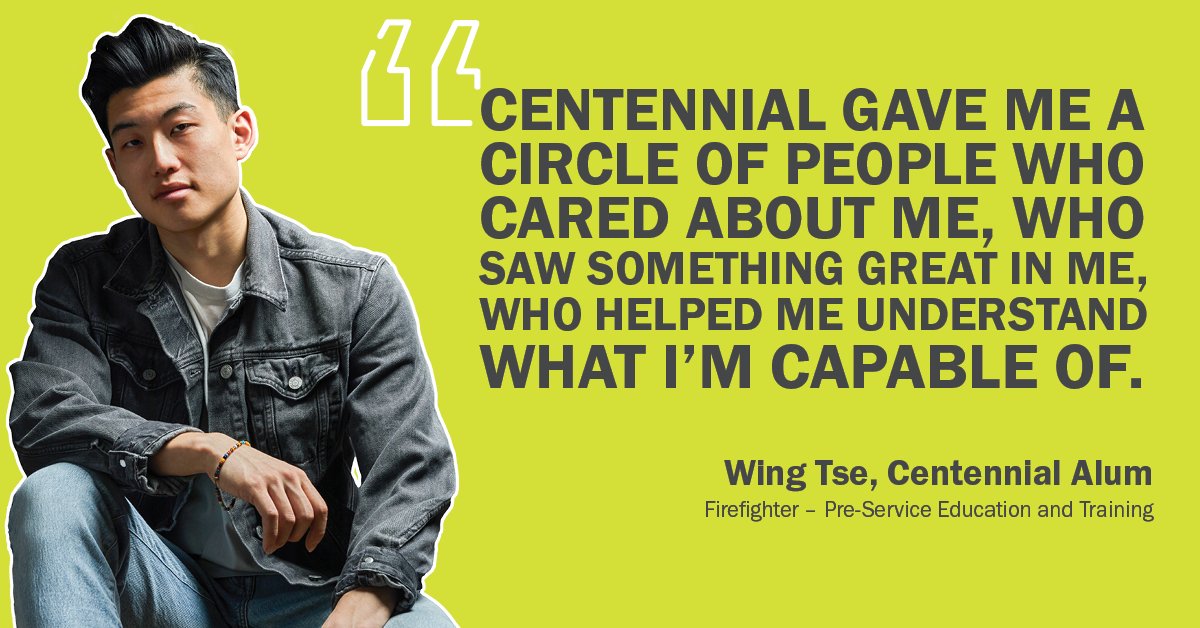 CentennialEDU's tweet photo. Difficult roads often lead to beautiful destinations.🌈
#CentennialGrad, Wing Tse opens up about his journey that #StartedatCentennial's Pre-Service Firefighter Education and Training Program and lead him to build a career out of giving back▶️ https://t.co/KRZVRI86Ei https://t.co/OS75K6u0H1