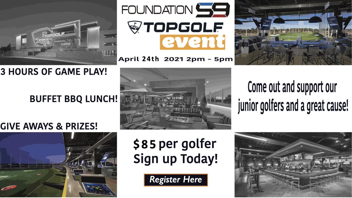 We hope you can join us for this great Charity Event at <a href="/Topgolf/">Topgolf</a> #golf #support #juniorgolf #59
Foundation59.org/TopGolf