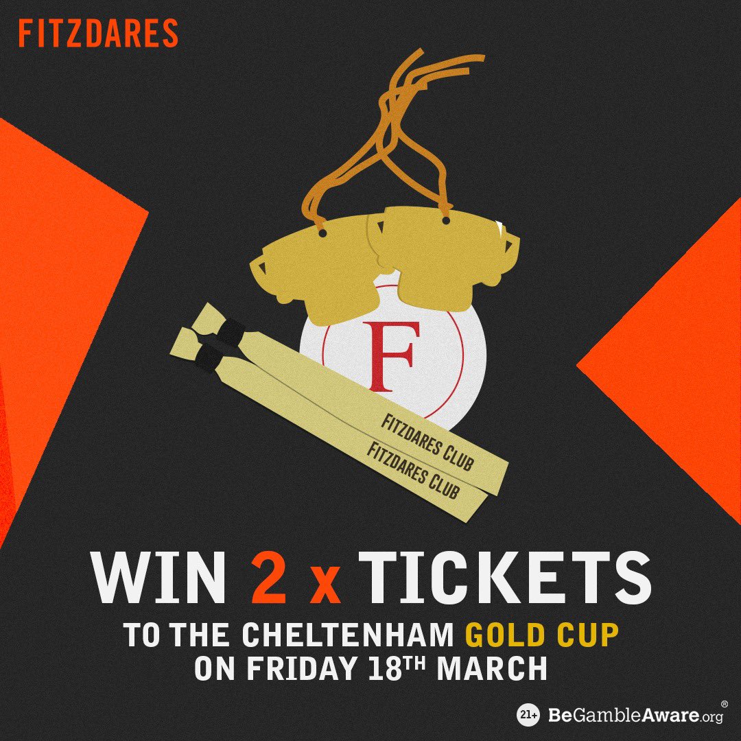 Fitzdares's tweet photo. ⏰ Competition time ⏰

We are giving away 𝟮 𝘅 𝗖𝗹𝘂𝗯 𝗘𝗻𝗰𝗹𝗼𝘀𝘂𝗿𝗲 𝘁𝗶𝗰𝗸𝗲𝘁𝘀 to the Cheltenham Festival Gold Cup on Friday 18th March…🏆

To enter:

❤️ 𝗟𝗶𝗸𝗲 this tweet
✅ 𝗙𝗼𝗹𝗹𝗼𝘄 @Fitzdares

The winner will be chosen at random on Monday 12pm. Good luck! https://t.co/a5Uq9D6Qwe