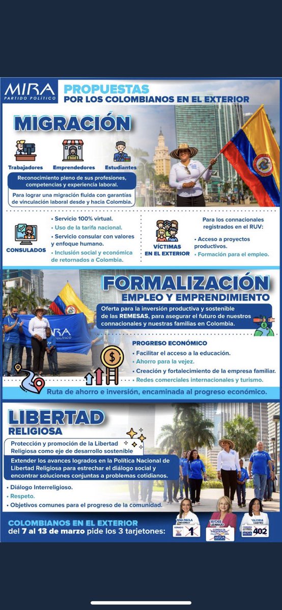 CarloS_Arias_P's tweet photo. #ColombianosEnElExterior sigamos apoyando al partido político #MIRA! Si  no está muy seguro ? Aquí les dedo 3 razones para hacerlo! Apoyemos una política con valores! Apoyemos a @BahamonMIRA, @AnaPaolaAgudelo y a @aydeelizarazoc! Que viva MIRA 🎉 https://t.co/u4Wr5gCNC5