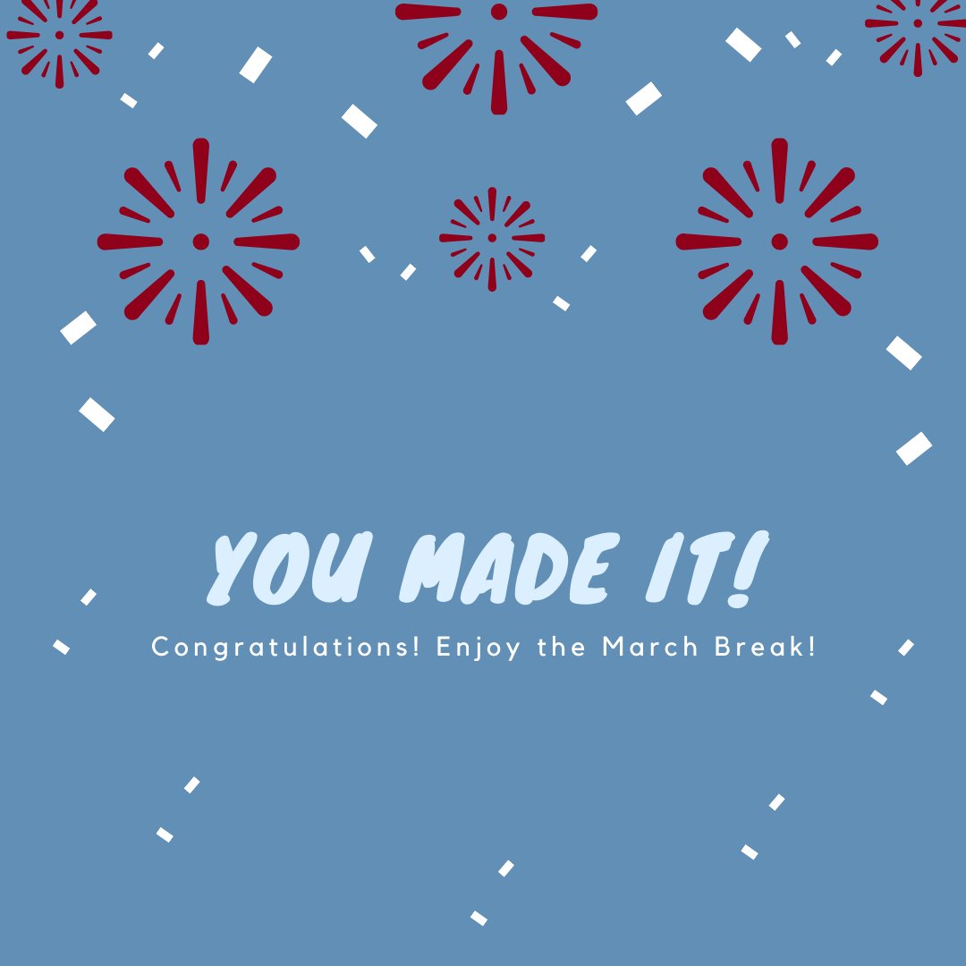 YOU MADE IT! WE MADE IT! 💙🌟
Congratulations Year 1 Students! 🎉 Happy last day of classes! Enjoy your March Break! 

Congratulations Year 2 Students! 🎉 You are in the home stretch! Only a few more weeks left of classes and the AEL placement! You are so close, keep going!!