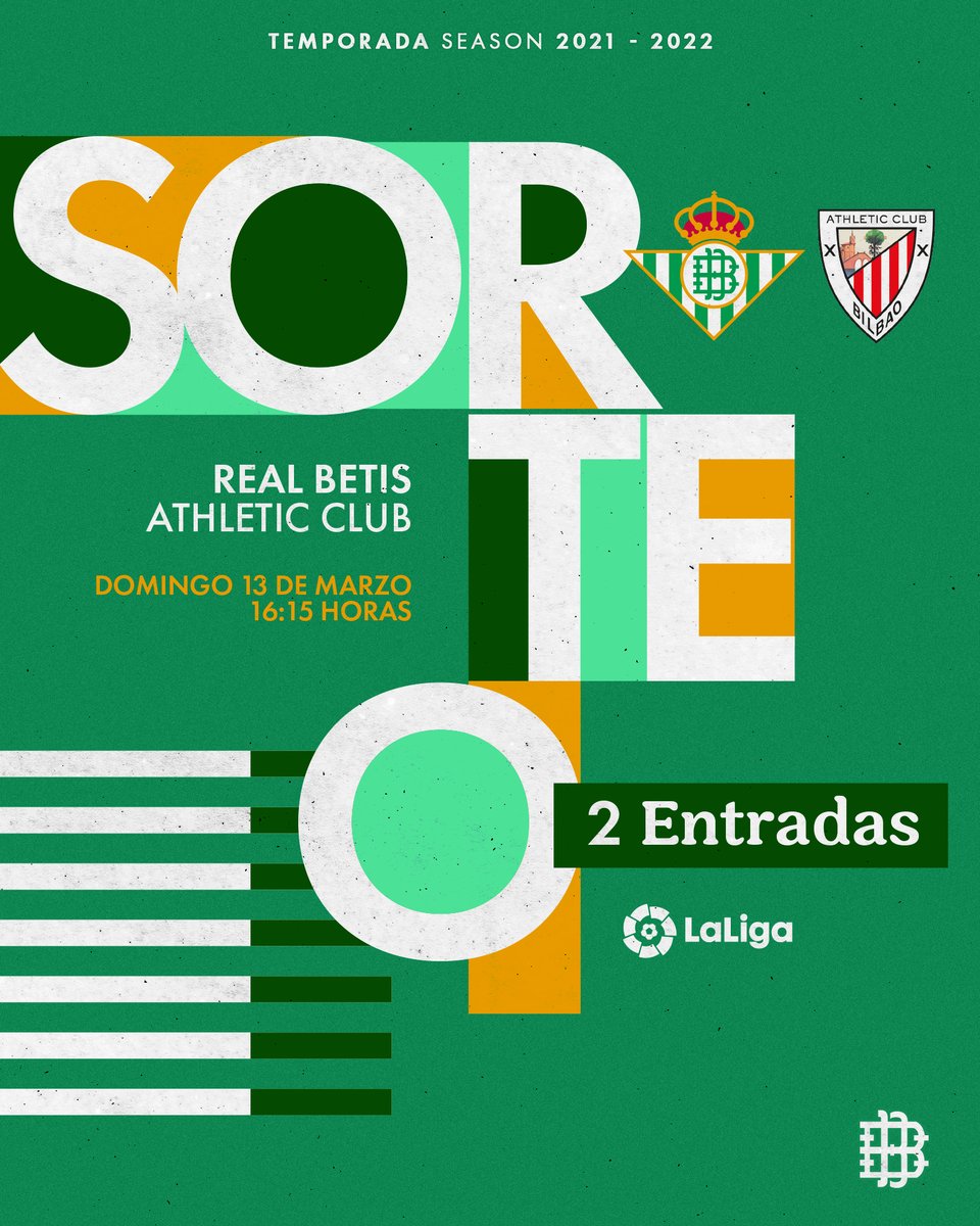 ¡𝑨𝒕𝒆𝒏𝒄𝒊𝒐́𝒏! ⚠👇

¡Sorteamos 2 entradas para el #RealBetisAthletic entre todos los que hagáis RT! 🔃🎫