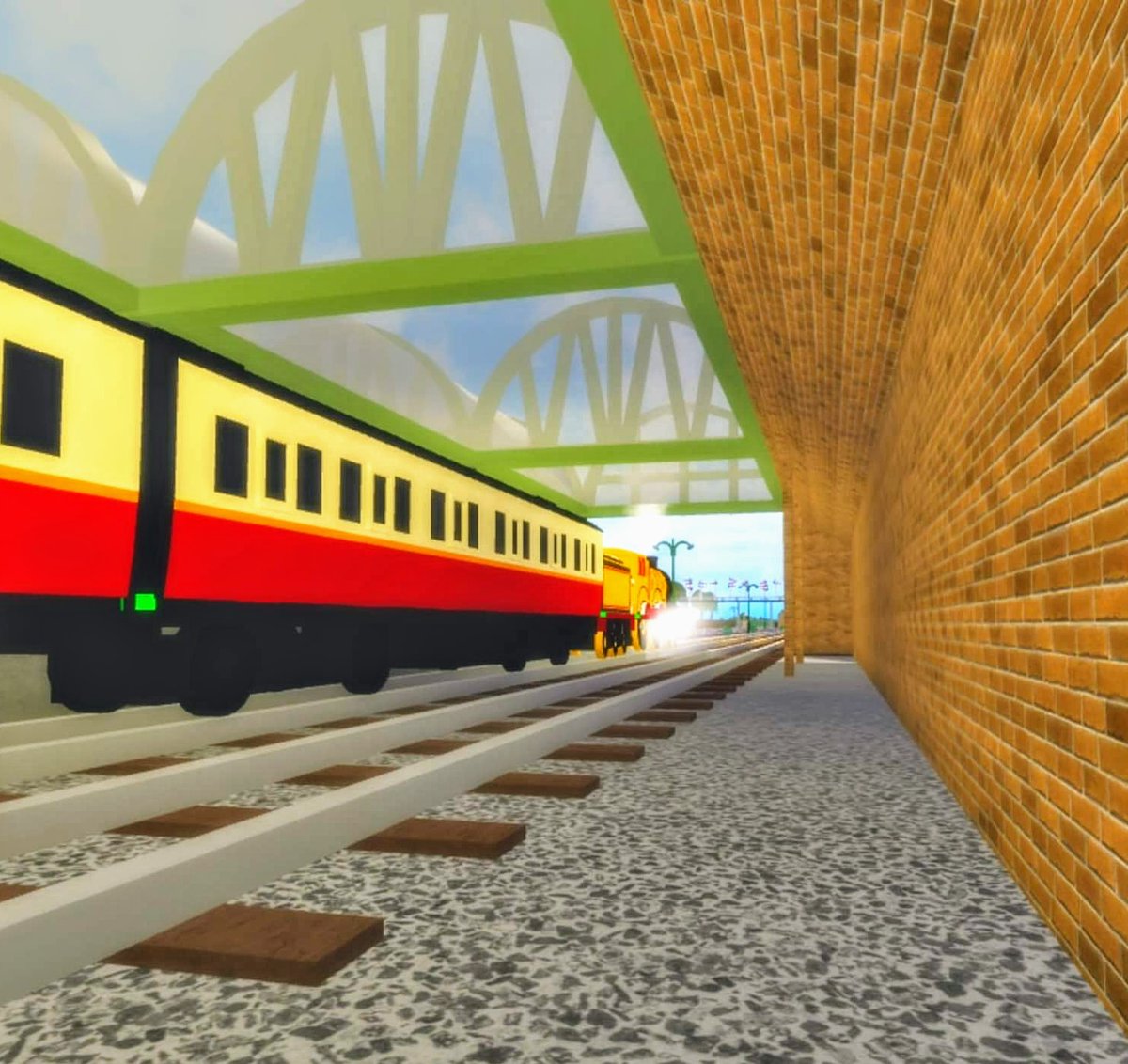 AshleyDeMoss6's tweet photo. #BlueTrainWithFriends #Roblox #ThomasAndFriends #MollyTheYellowEngine Molly pulling the express. https://t.co/BR8nlKE9Ax
