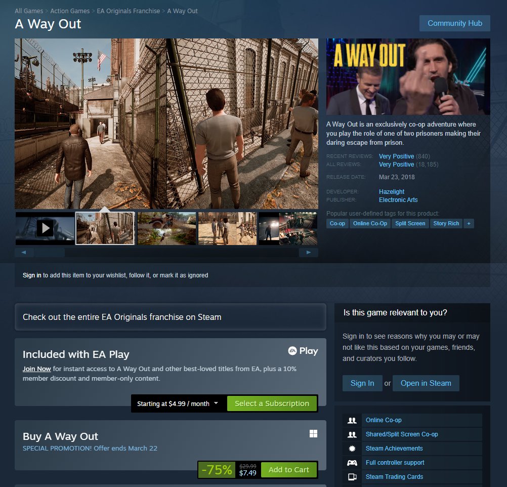 A Way Out on Steam