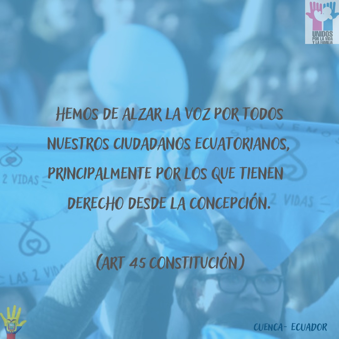 PROVIDA19's tweet photo. Mañana, CUENCA!!! 9H30AM parque de San Blas!!! Tenemos una cita respaldando la VIDA, LA FAMILIA, LA CONSTITUCIÓN!!! @LassoGuillermo le apoyamos en el #VetoProvida LA VIDA DE DEFIENDE NO SE DEBATE https://t.co/am9cHKa3aj