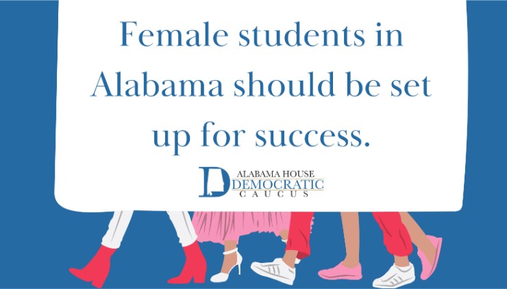 ALHouseDems's tweet photo. Investing in women’s resources is a priority. #HB50, sponsored by @RepHollis, would require local school boards to provide feminine hygiene products in restrooms. Let’s ensure women have every resource they need to succeed. #alpolitics #womenshistorymonth https://t.co/ImULUnOPOx