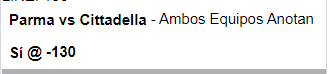 Free Play Soccer Italy Serie B

Parma vs Cittadella BTTS YES -130

#covergurus #freeplay #soccerbet #sportshandicapper