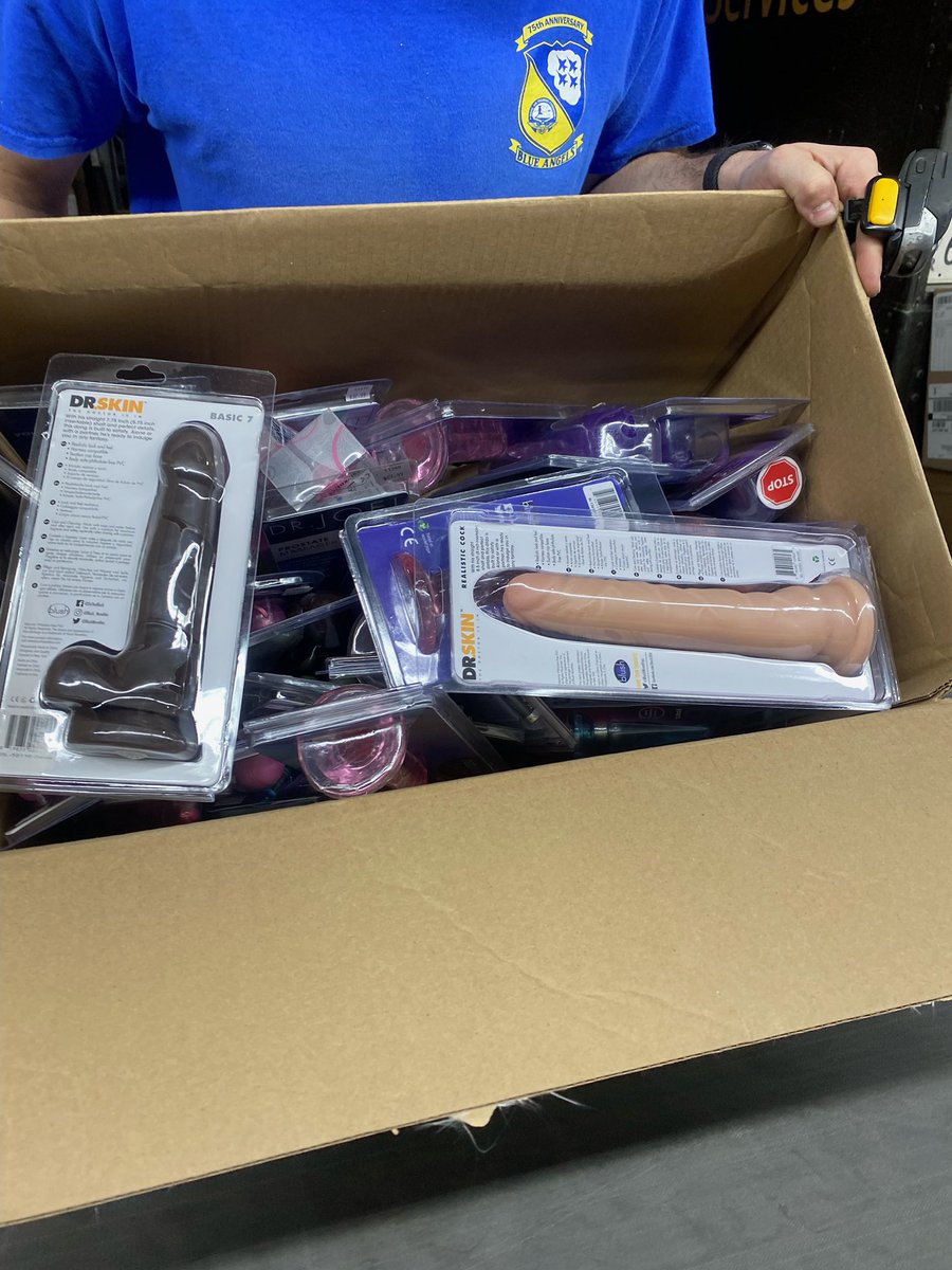 ashkcp's tweet photo. Alright which one of y’all’s orders broke open at UPS today?? #boxofdicks https://t.co/CuKzw8LX1E
