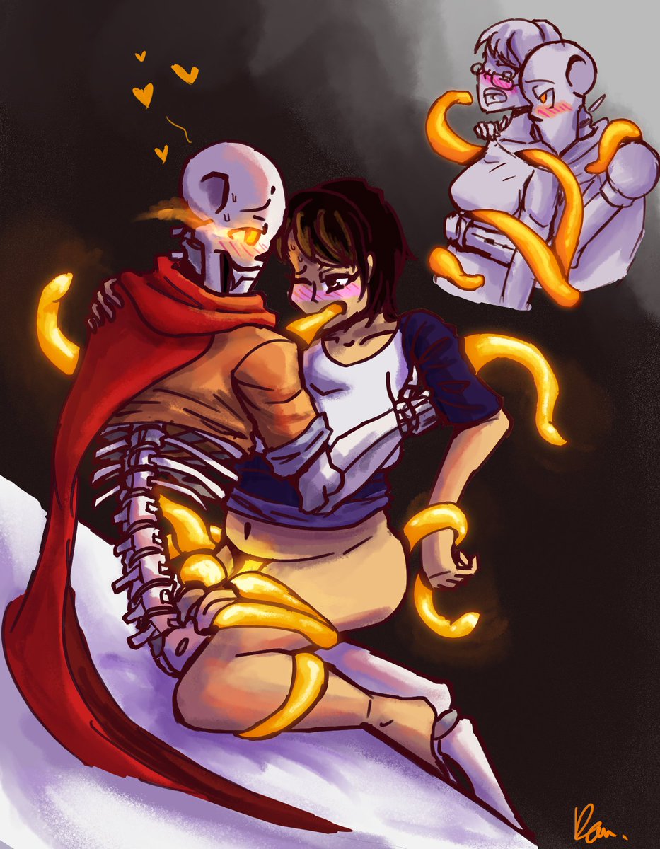 SenpaiSinner's tweet photo. Drew something for #LetPapyrusFuckDay Includes a version with and without tentacles. :>

#undertail https://t.co/UxbPWzOrfq