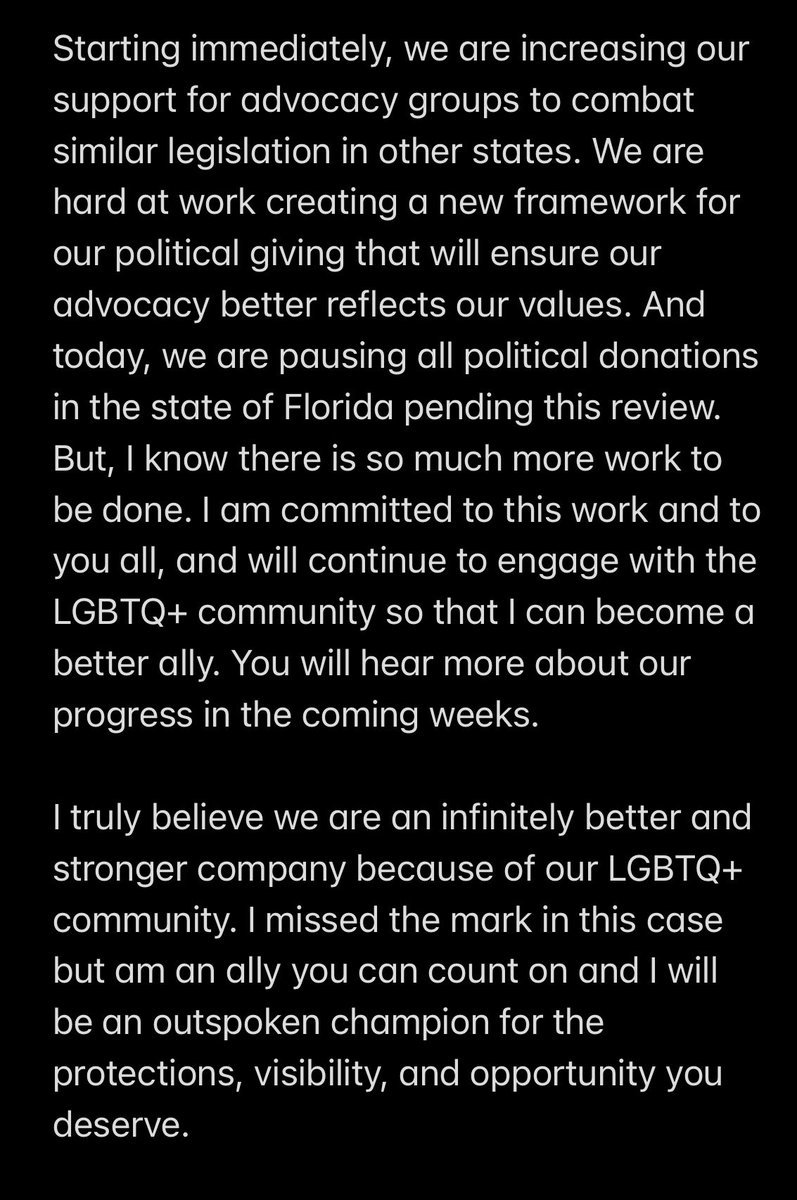 ScottGustin's tweet photo. In a new email to employees, Disney CEO Bob Chapek apologizes for the company’s “silence” regarding Florida’s “Don’t Say Gay” bill:

“You needed me to be a stronger ally in the fight for equal rights and I let you down. I am sorry.” https://t.co/4px8AQbFhS