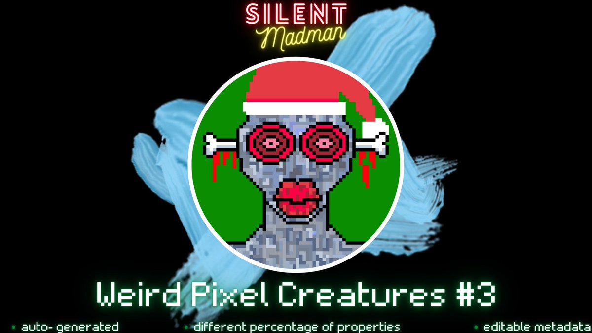 The first NFT-Collection "Weird Pixel Creatures" of the digital Artist "SilentMadman" is now available for Sale on OpenSea.
++
#NFT #NFTs #NFTCommunity #NFTGame #blockchain #PolygonNFT #digitalart #collection #NFTCollection #NFTcollectibles #art #digital #DigitalArtist #NFTartist