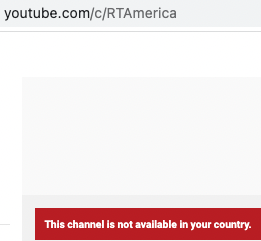 dancohen3000's tweet photo. Today, YouTube extended its ban on RT to the entire world.

The US government and Silicon Valley are a global censorship machine, dedicated to creating war propaganda, stamping out dissent and erasing memory. https://t.co/poLnG5eler