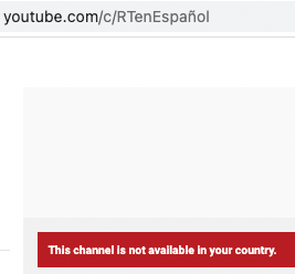 dancohen3000's tweet photo. Today, YouTube extended its ban on RT to the entire world.

The US government and Silicon Valley are a global censorship machine, dedicated to creating war propaganda, stamping out dissent and erasing memory. https://t.co/poLnG5eler