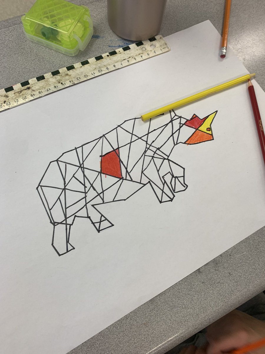 Kick off art project for our new Geometry unit 🦊🐺📐📏✏️ Where do you see geometry?