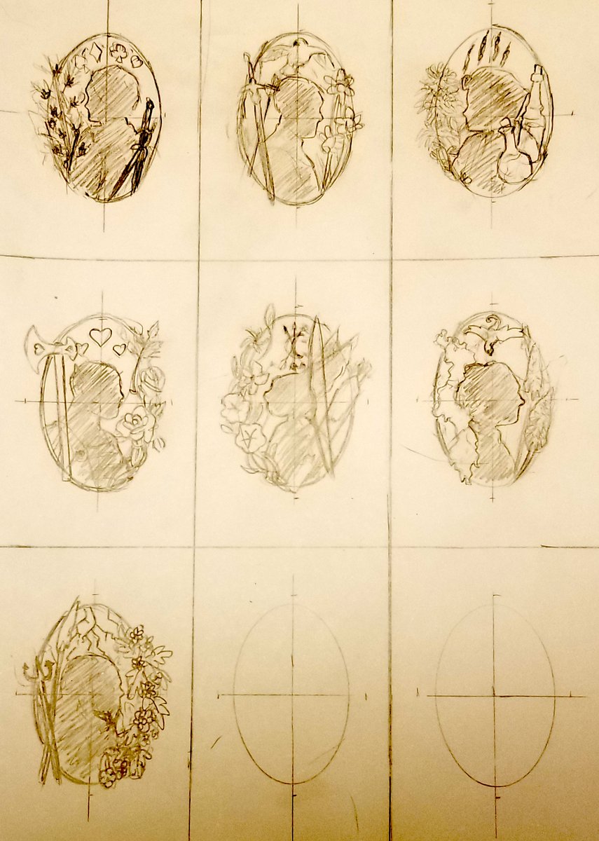 Escere's tweet image. I did a jewelry project for #TOWGA #RQG #RQGaming #RustyQuillGaming
I made 1.5" cameos for the PCs with polymer clay. I meant to post these days ago, but I was trying to collect the pictures I took.