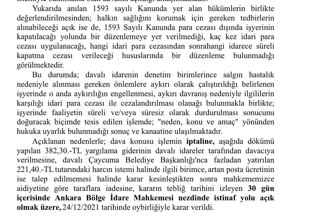 ErkanCinbir's tweet photo. Plandemi döneminde hukuksuz yere işyerimi muhurleyerek devlet bni terörüne maruz bırakan Çaycuma Kaymakamligina ve Belediyesine karşı idare mahkemesine açmış olduğm davayı kazanmış bulunmaktayım.@farukkaradag88 @ErkanTrukten @MDemirkan19 @BesGyeHayir @5gvirusnewss @Yasin_Bilgin_ https://t.co/UT0Tkzlsnj