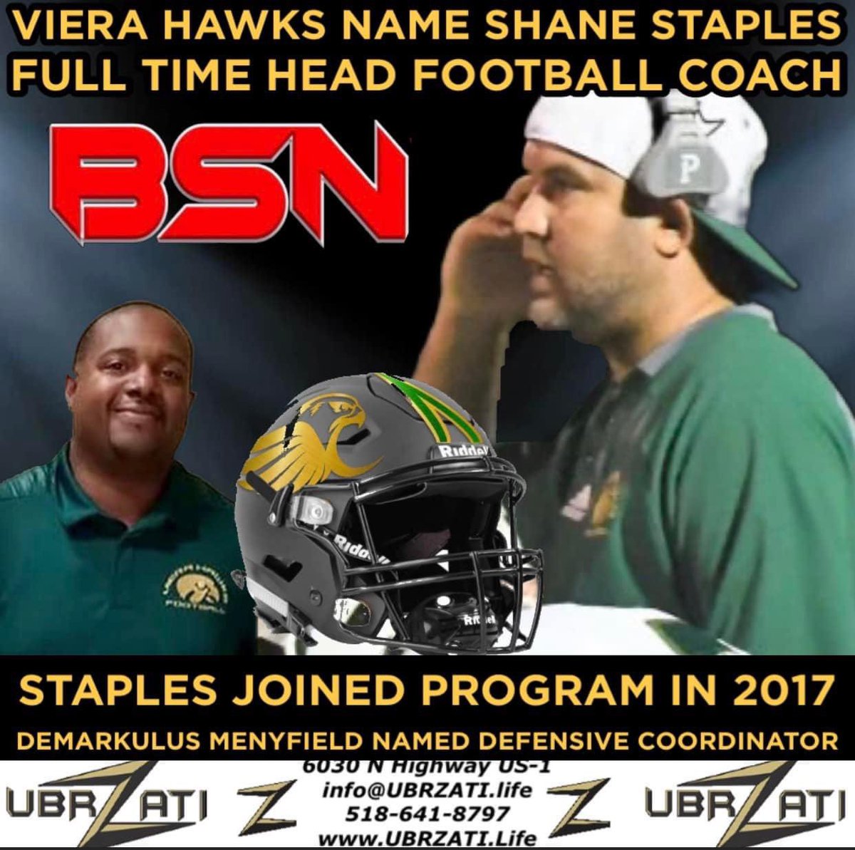 SportsBrevard's tweet photo. BSN BREAKING: @VieraHawks NAME @SSstaples22 FULL TIME HEAD COACH: 

Read about it here: https://t.co/eSthOL97mF… https://t.co/JJFyno1W7H