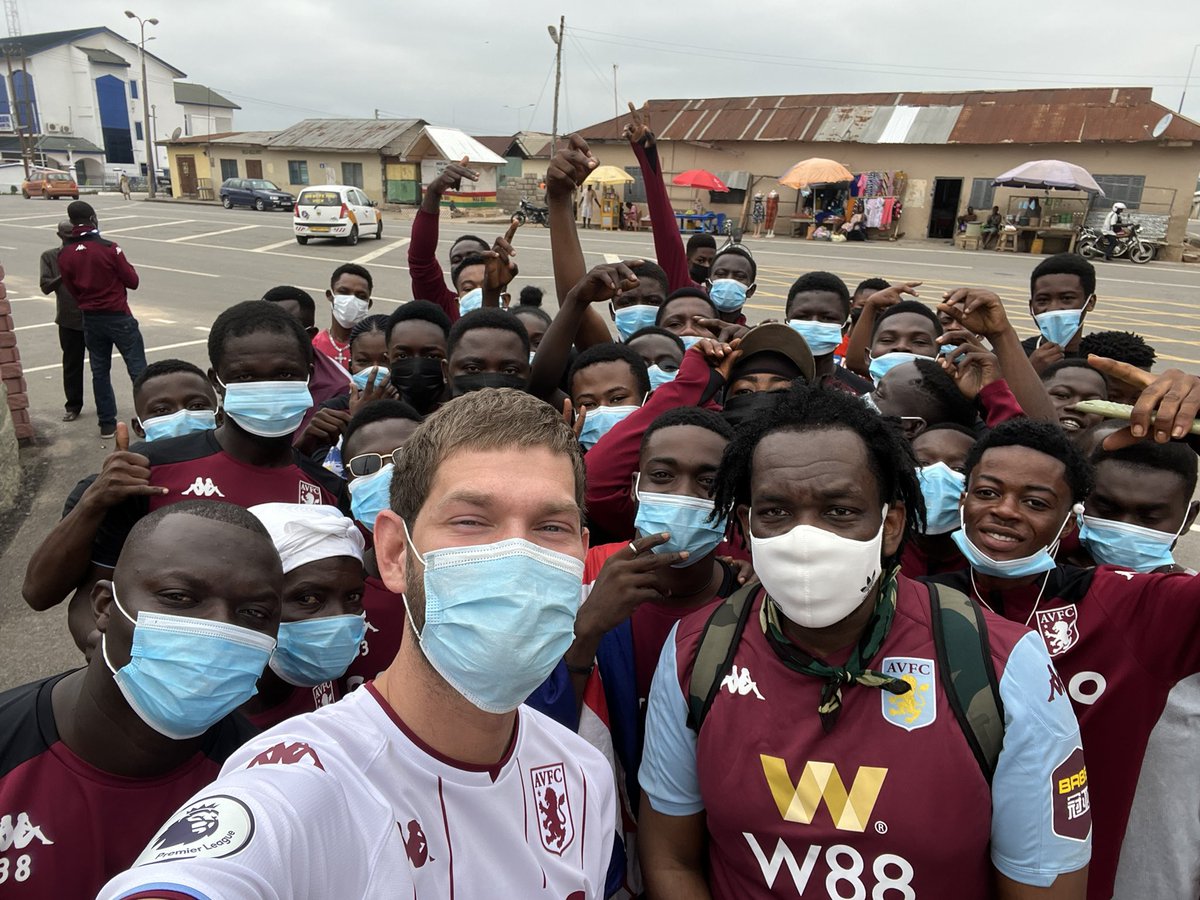 NathanDawe's tweet photo. Thank you for looking after us all week @AvfcGhana the best experience of my life.

The most selfless &amp; humble people I have ever had the privilege of meeting. Genuine die-hard villa fans. 

They dream of visiting Villa Park. I’m thinking of ways to make this happen. #avfc 🇬🇭🦁 https://t.co/n0bnBe0OJS