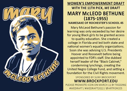 RCSDNYS's tweet photo. Today, @rcsdsch45 selects Mary McLeod Bethune in #WeDraft #WeDraft2022 @ArtForceFive @lcmlessons https://t.co/AfjGvCYgFH https://t.co/v2mmCCdm9C