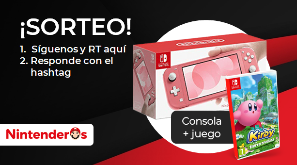 Nintenderos's tweet photo. ¡Sorteamos una Nintendo Switch Lite + Kirby y la tierra olvidada!

1⃣ Síguenos y RT aquí
2⃣ Responde con #DemoKirbySwitch y lo que más te ha gustado de la demo

¡Suerte! - https://t.co/5OTIMInohm https://t.co/hRUBtaaG2l